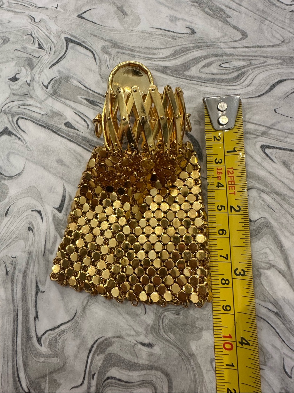 Vintage Gold Metal Mesh Chain Bag & Coin Holder - Picture 12 of 13